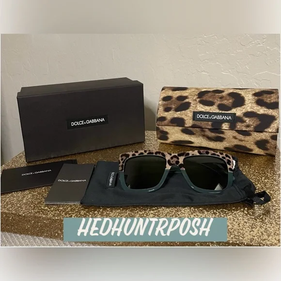 🎉HP🎉New! Dolce & Gabbana Animalier 54MM Colorblock Sunglasses🐆W/Box,Case,Bag - Picture 3 of 9